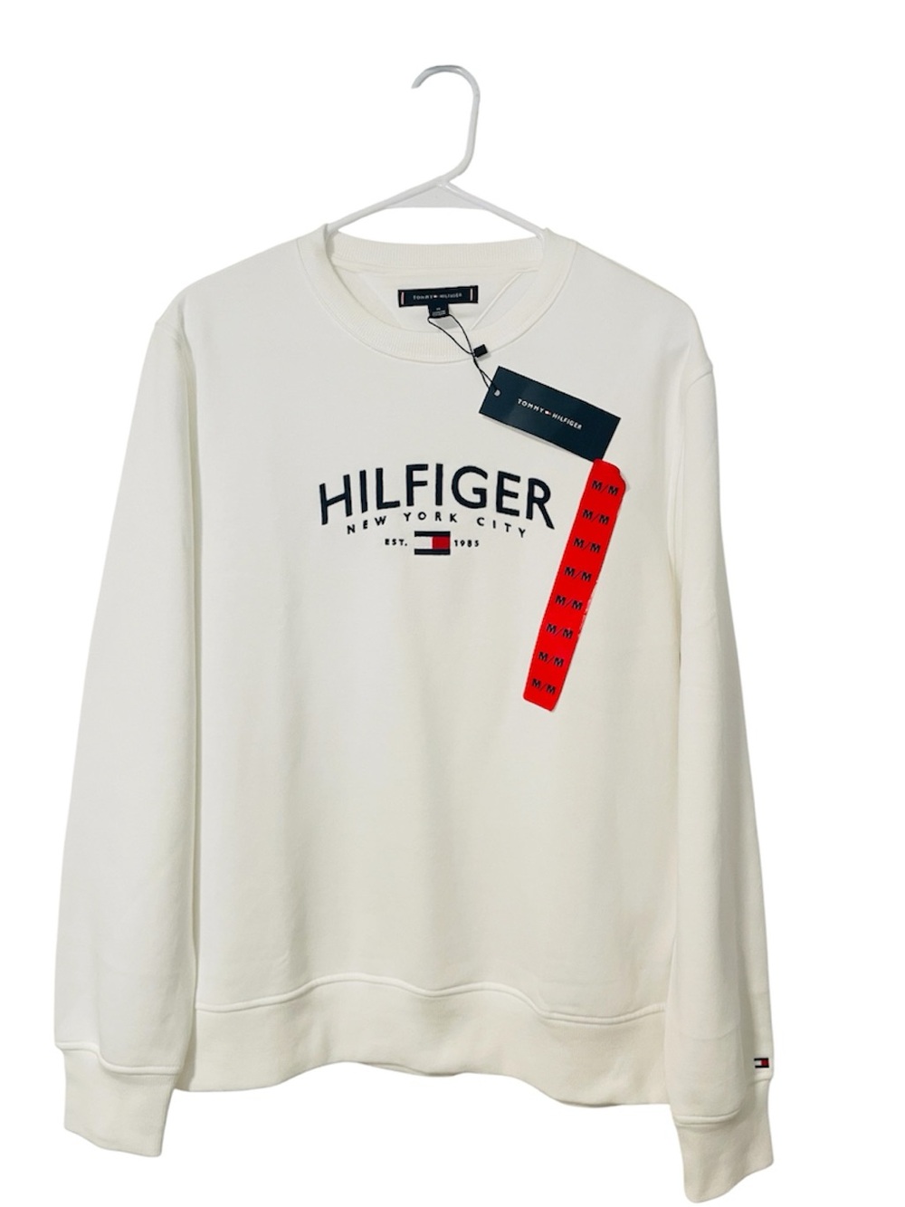 Brand new Tommy Hilfiger Mens Logo Embroidery Flex Fleece Sweatshirt